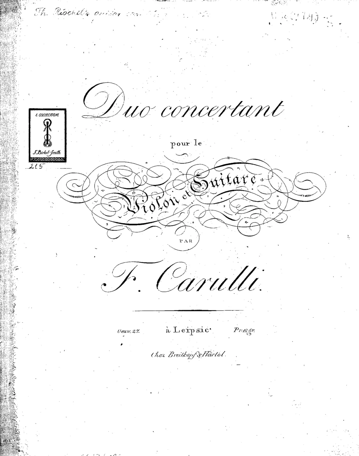Duo concertant pour le violon et guitare - Page 1