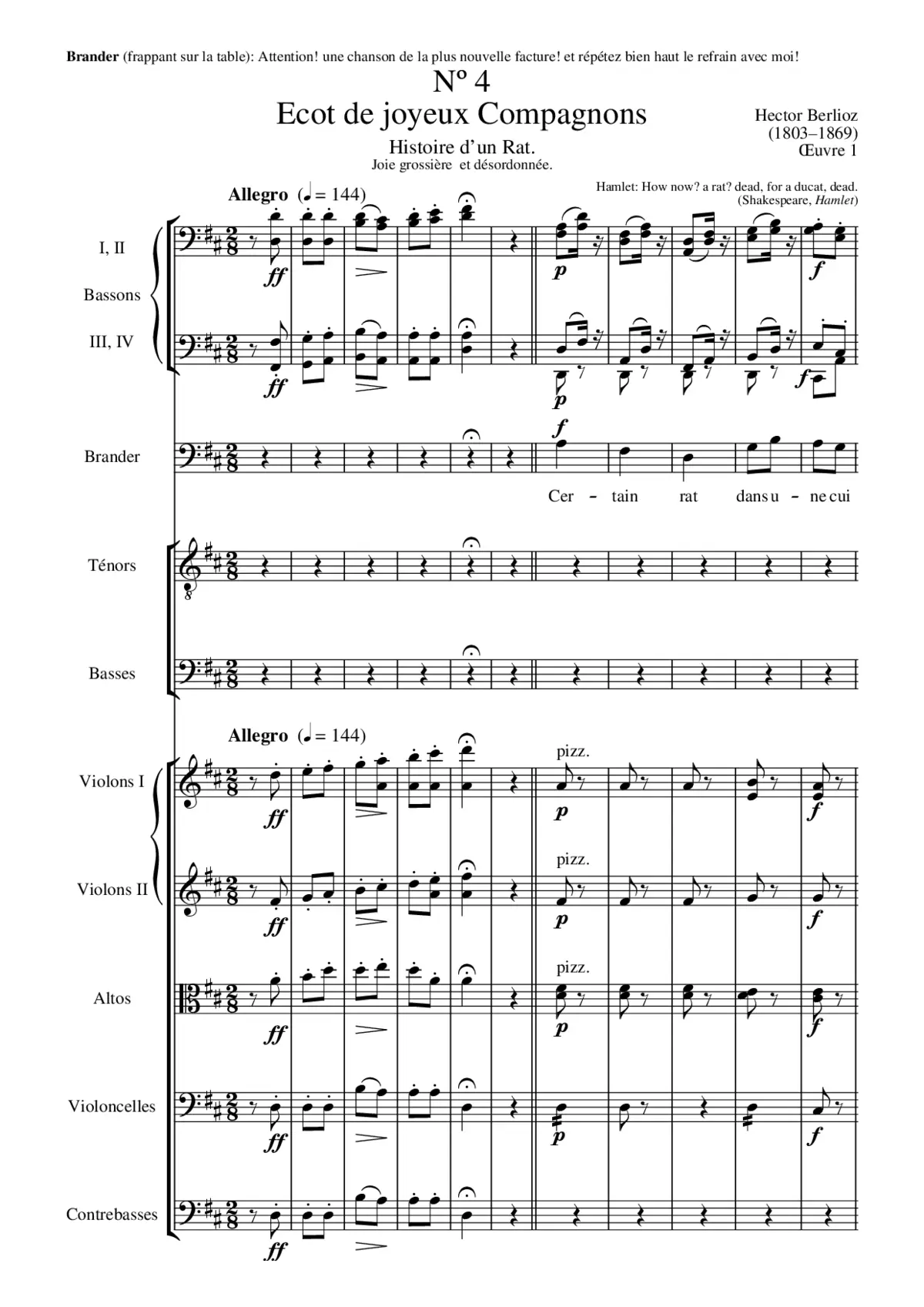 Ecot des joyeux compagnons: Histoire d'un rat (from 'Faust') - Page 1