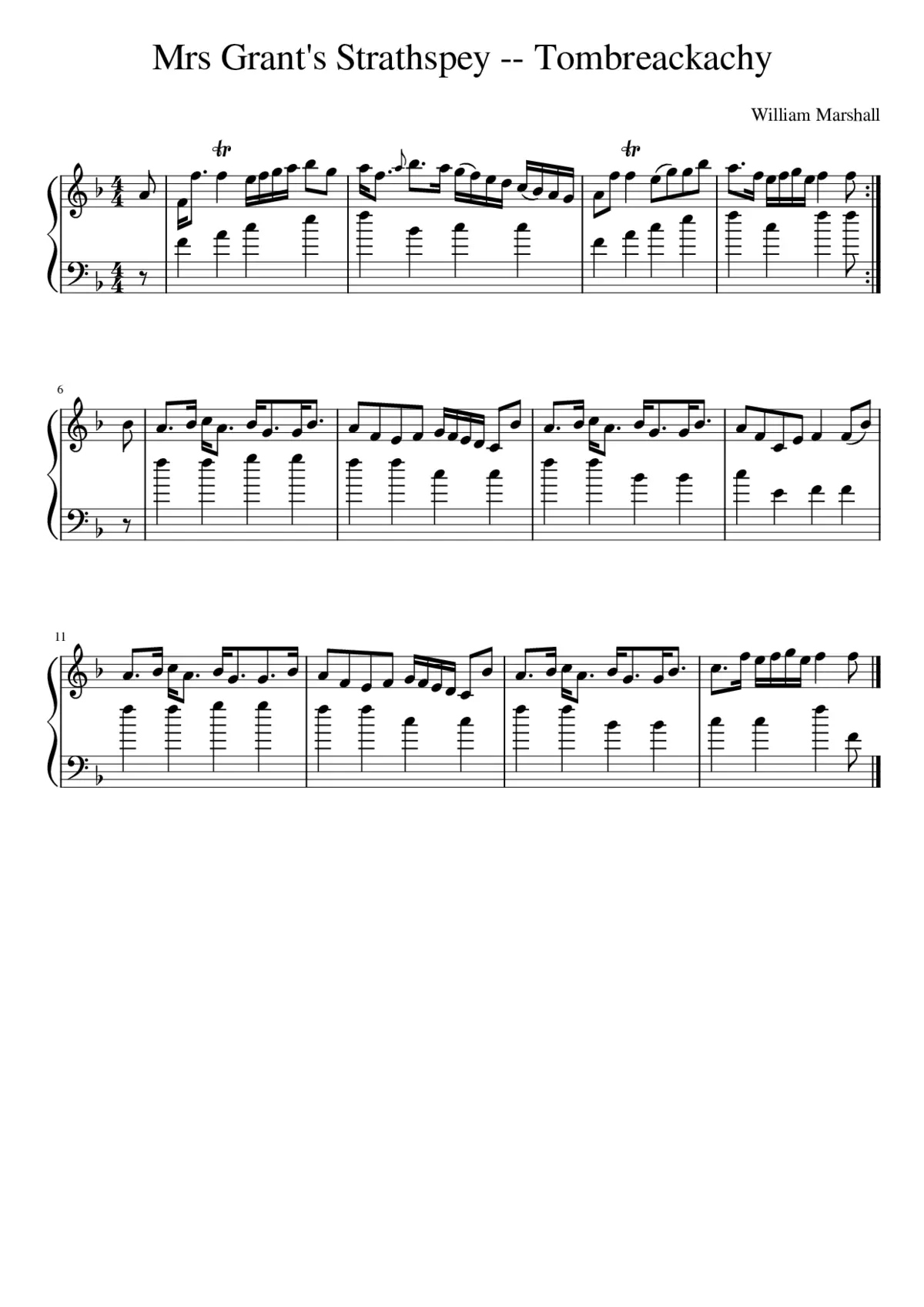 Mrs Grant's Strathspey -- Tombreackachy - Page 1