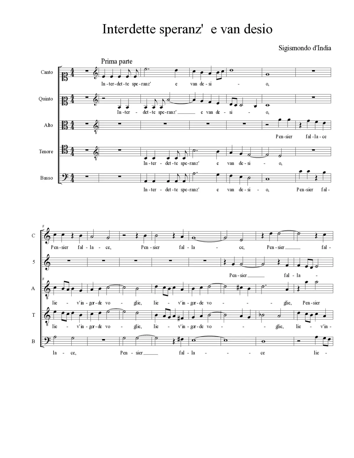 Interdette speranz' e van desio - Page 1