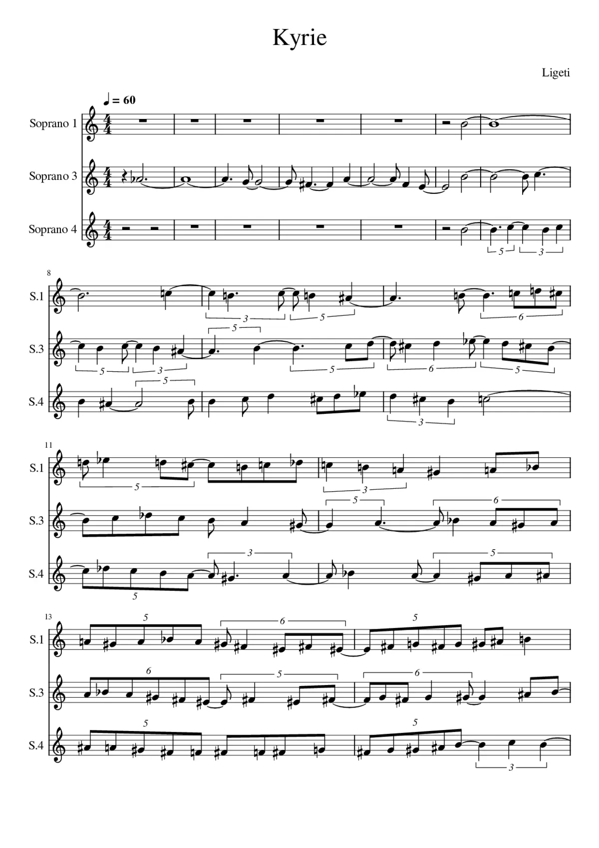 Kyrie Ligeti SOPRANOS - Page 1