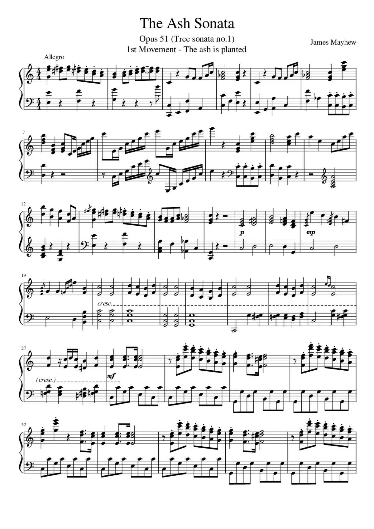 The Ash Sonata 1st Movement - Page 1