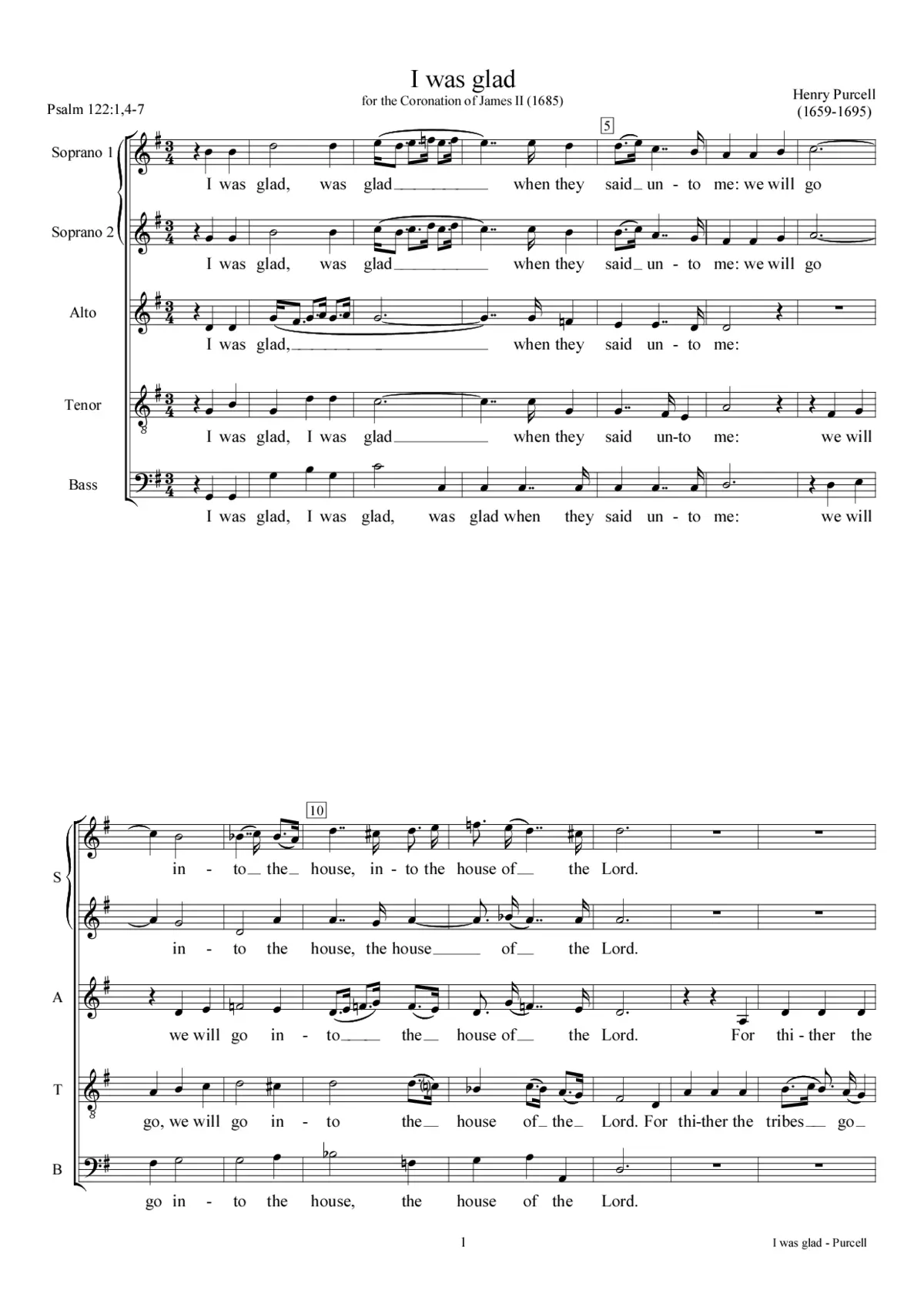I was glad (full anthem) - Page 1