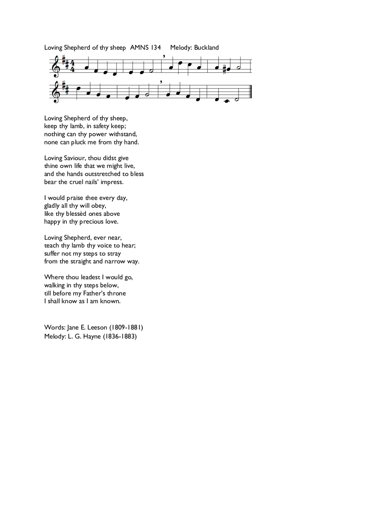 Loving shepherd of thy sheep - Page 1