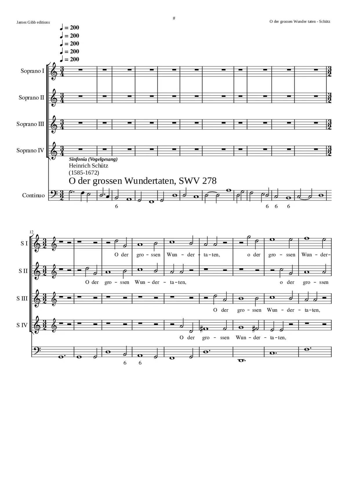 O der grossen Wundertaten SWV 278 - Page 1