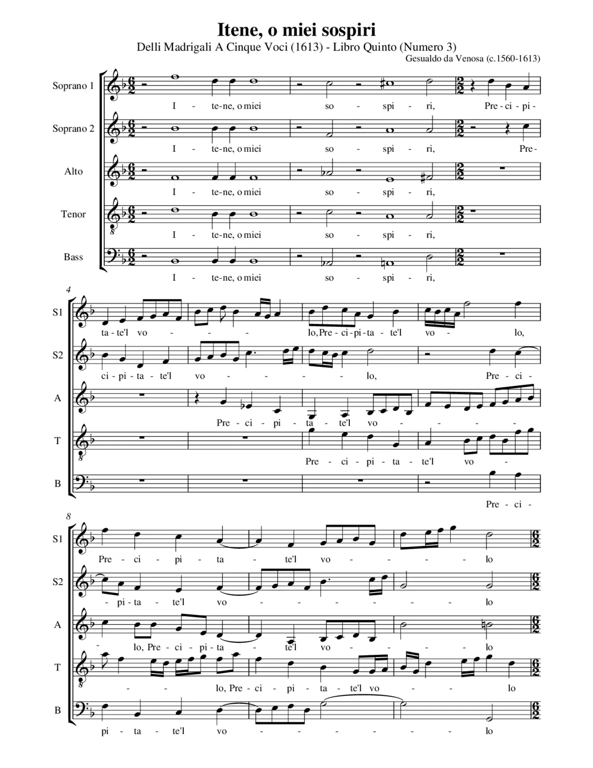 Itene o miei sospiri - Page 1
