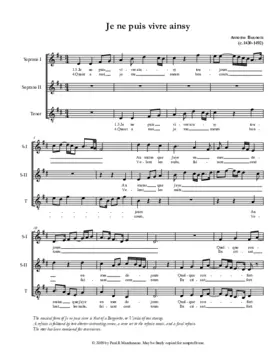 Je ne puis vivre ainsy