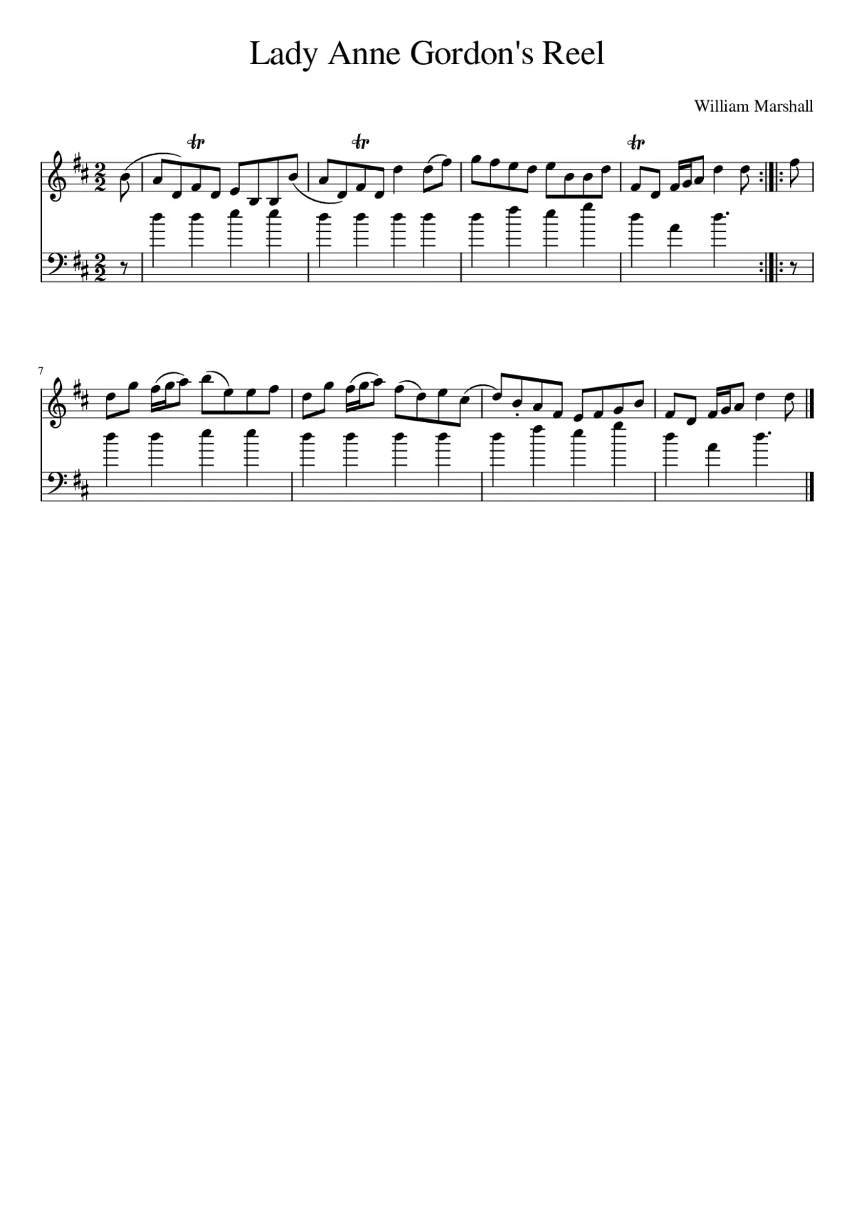 Lady Anne Gordon's Reel - Page 1