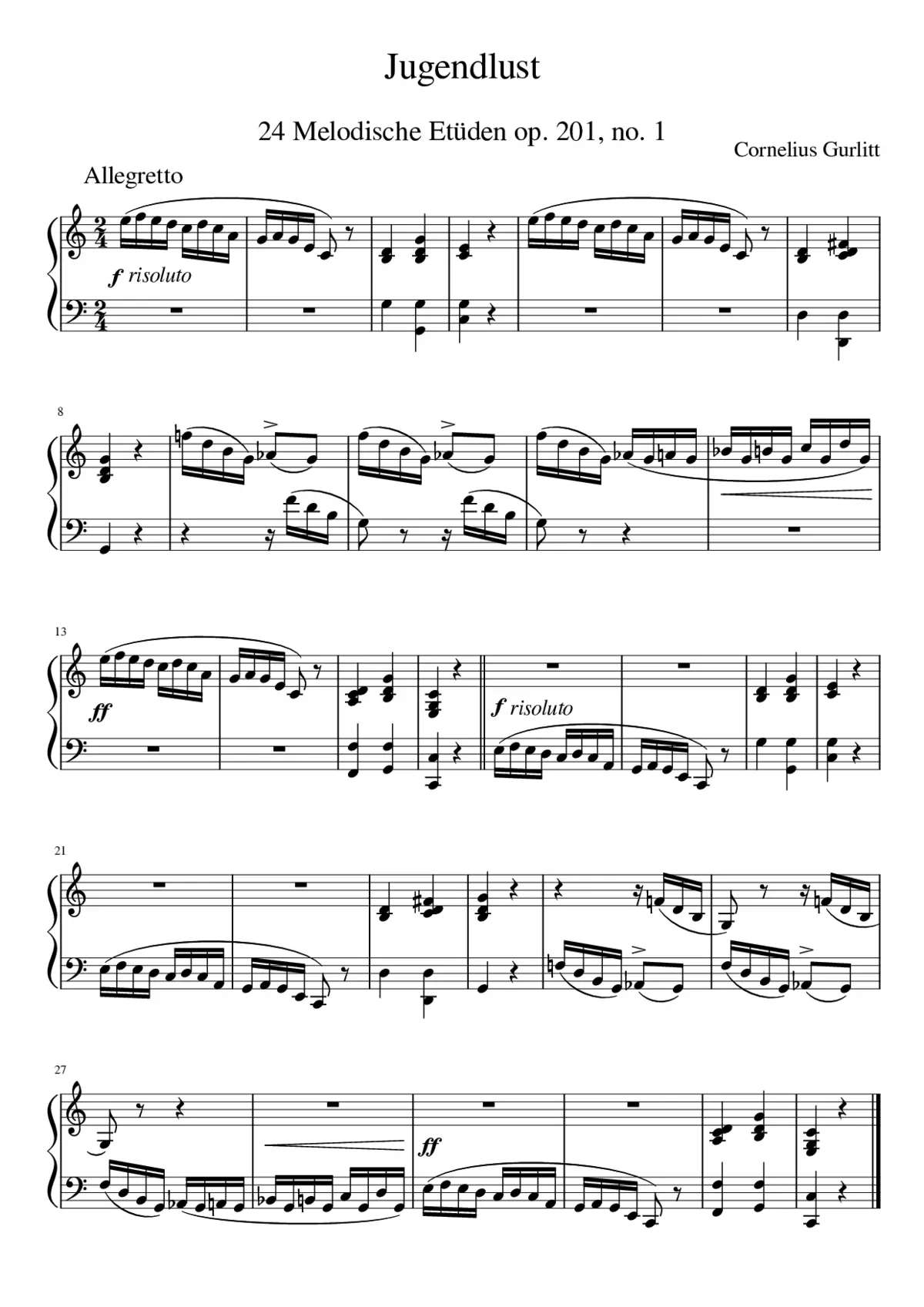 24 Melodische Etüden in allen Dur- und Moll-Tonarten - Page 1