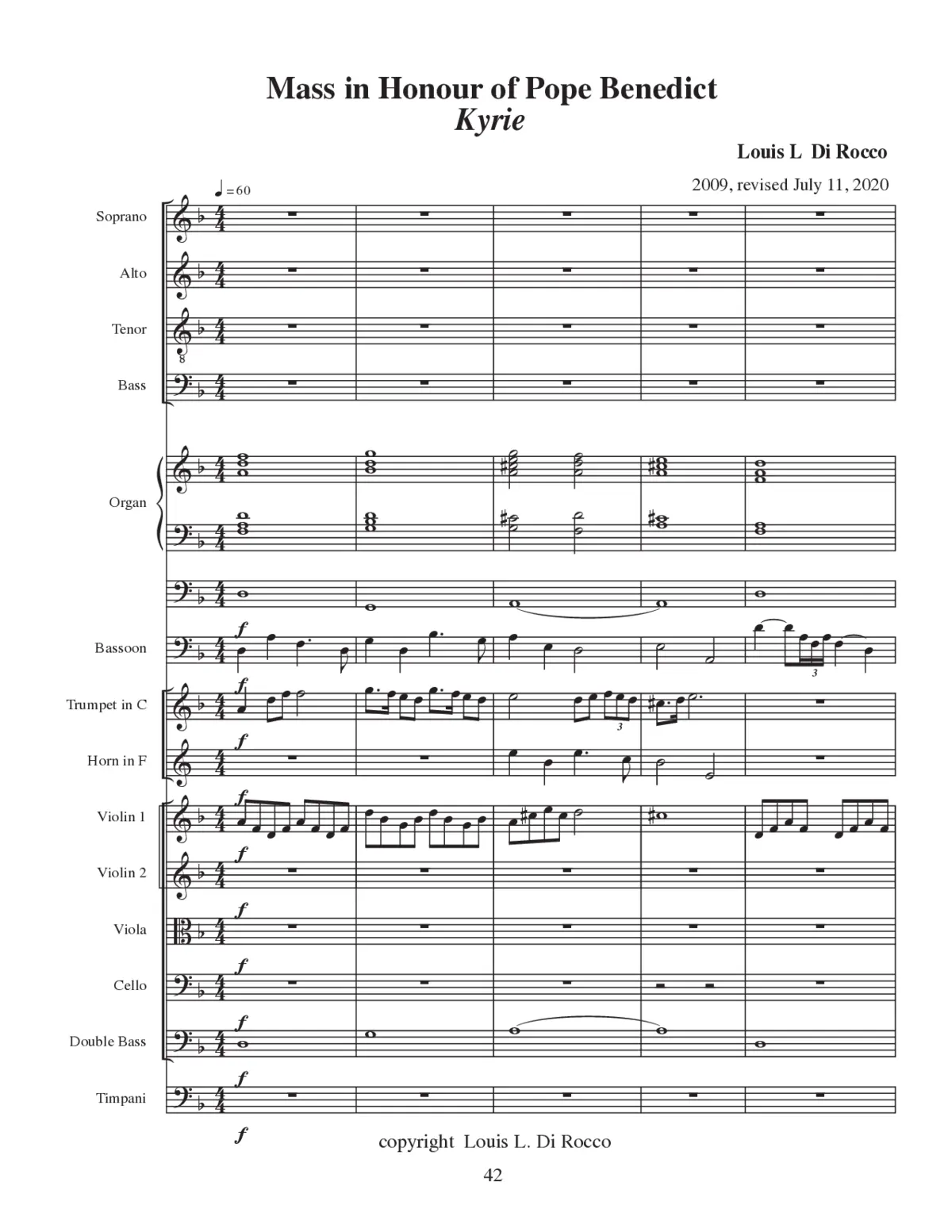 Mass in Honour of Pope Benedict – Missa in Honorem papae Benedicti - Page 1