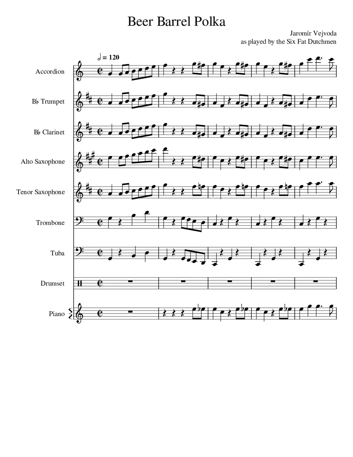 Beer Barrel Polka - Page 1