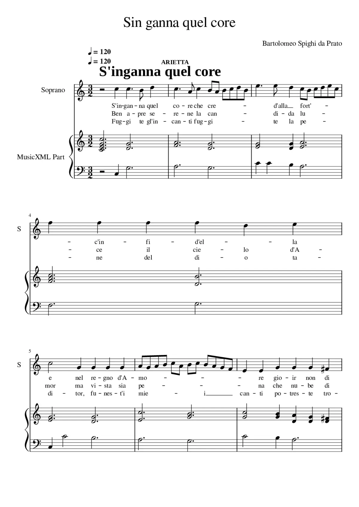 S'inganna quel core - Page 1