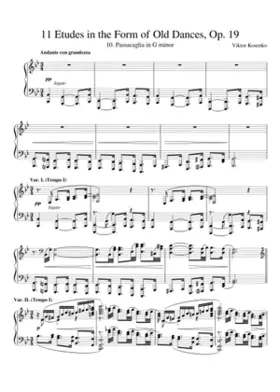 11 Etudes in the Form of Old Dances Op.19