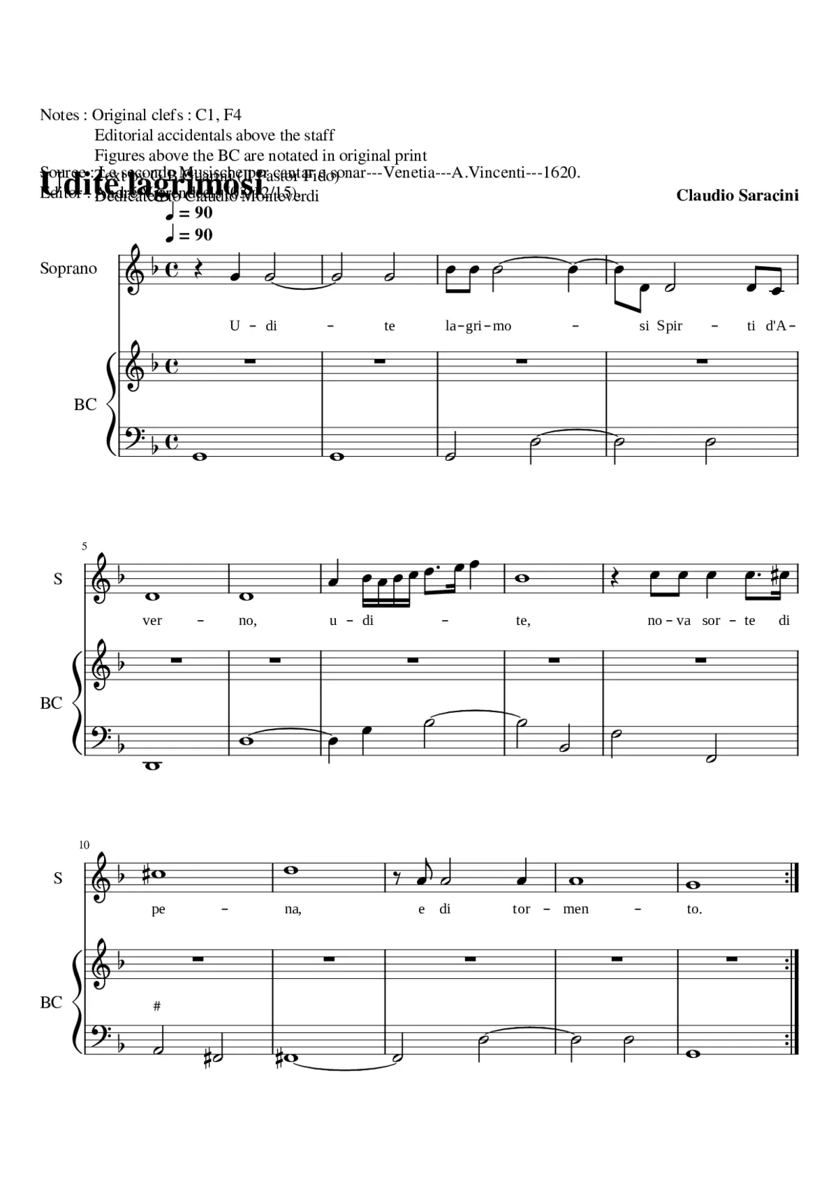 Udite lagrimosi - Page 1
