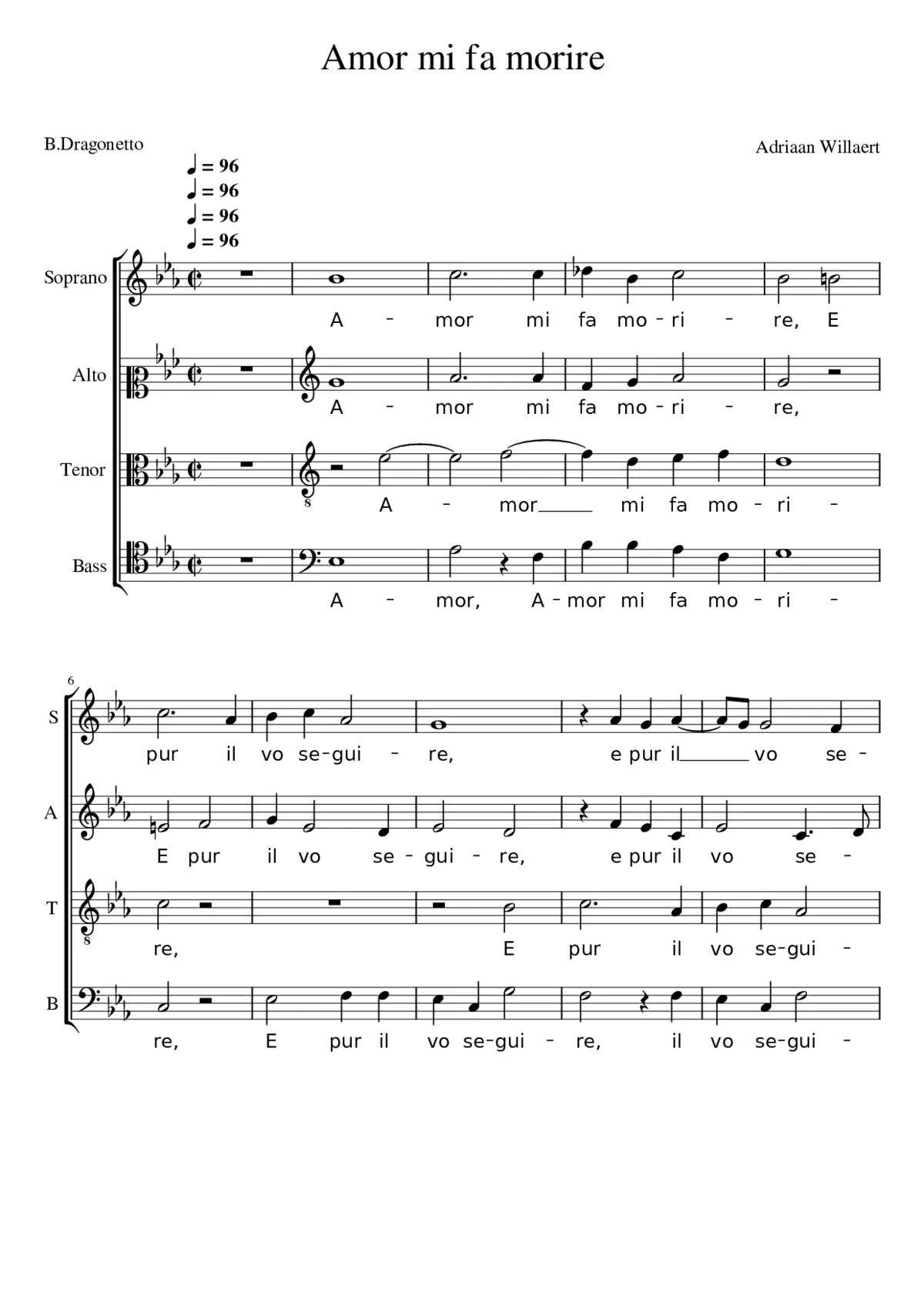 Amor mi fa morire - Page 1