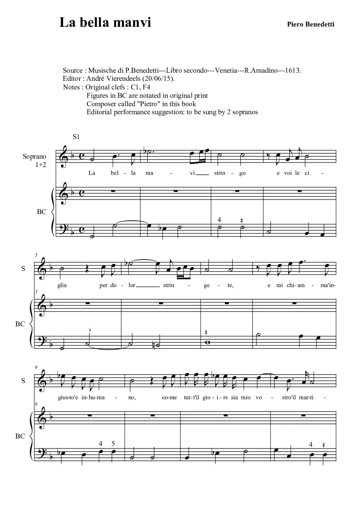 La bella man vi stringo - Page 1