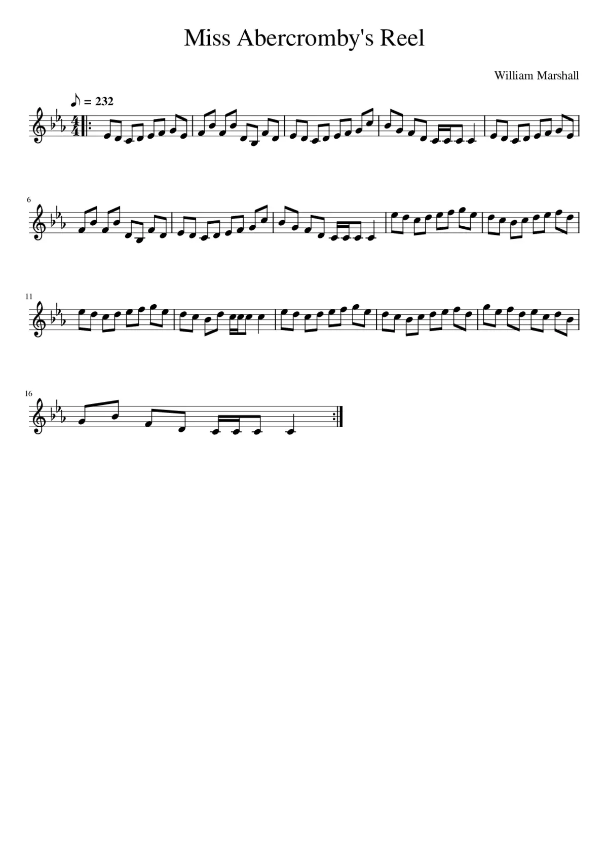 Miss Abercromby's Reel - Page 1