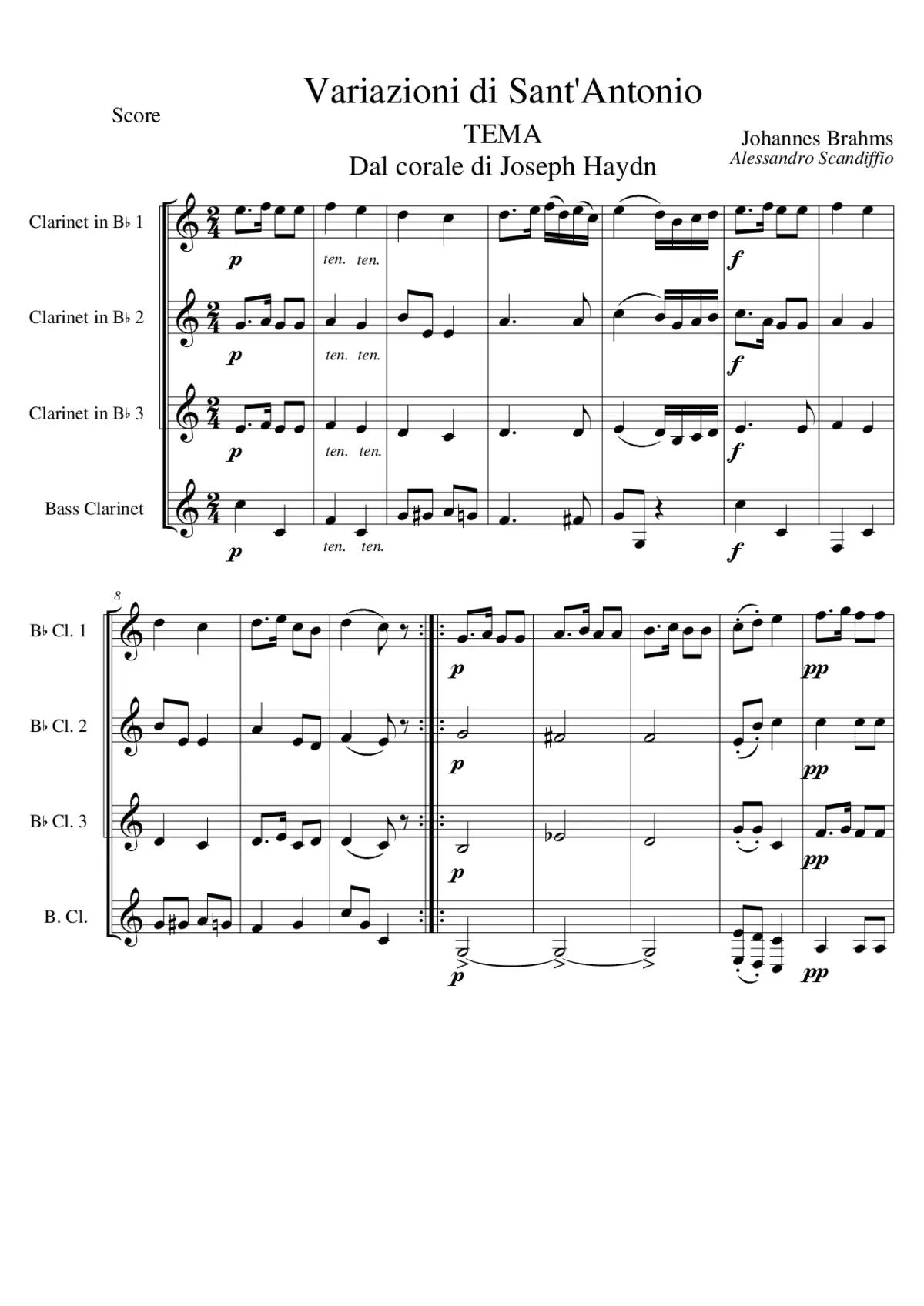 Variations on a Theme by Haydn - Page 1