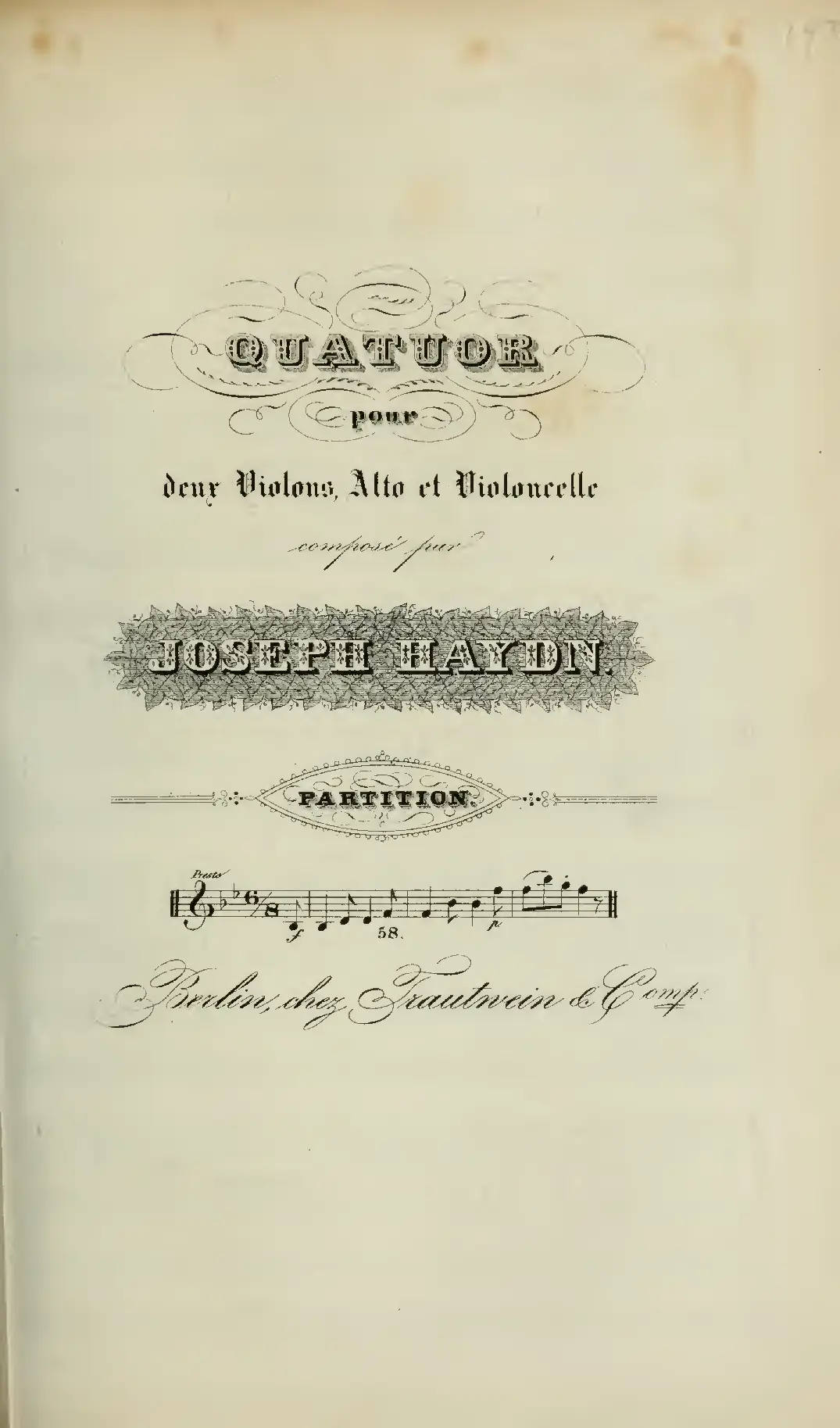 String Quartet in B-flat major - Page 1