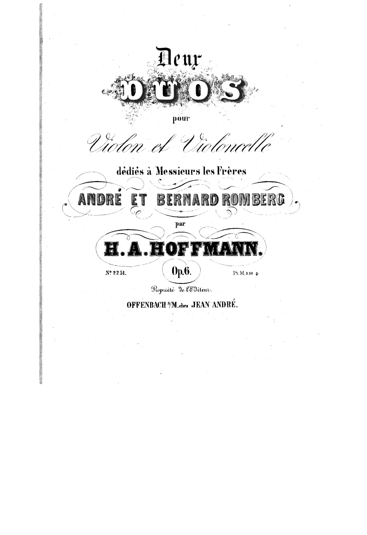 2 Duos for Violin and Cello, Op.6 - Page 1