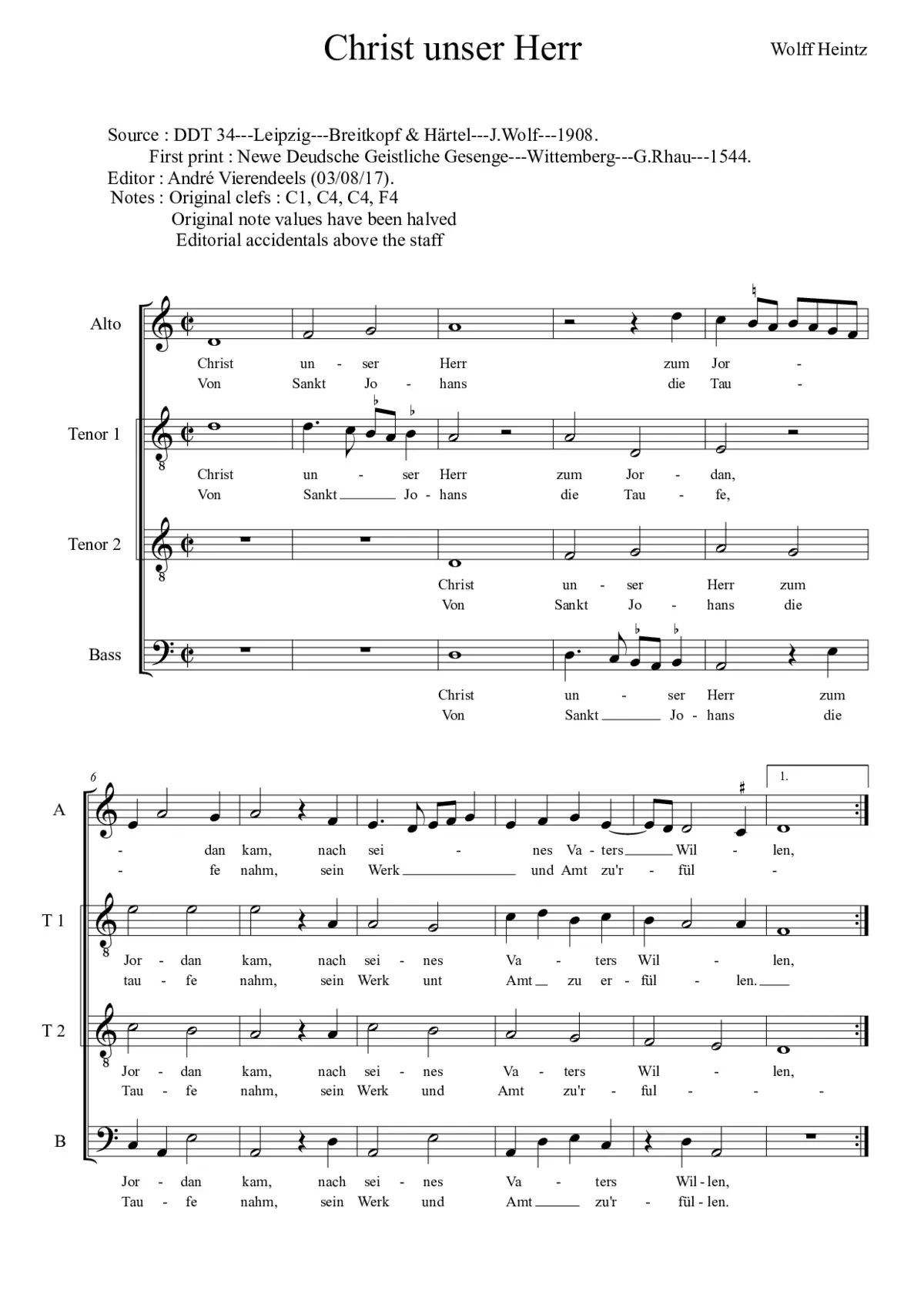 Christ unser Herr zum Jordan kam - Page 1