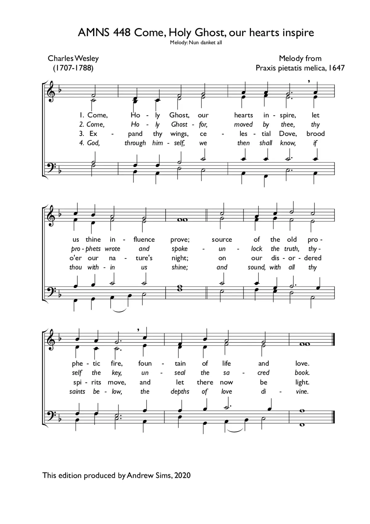 Come, Holy Ghost, our hearts inspire - Page 1