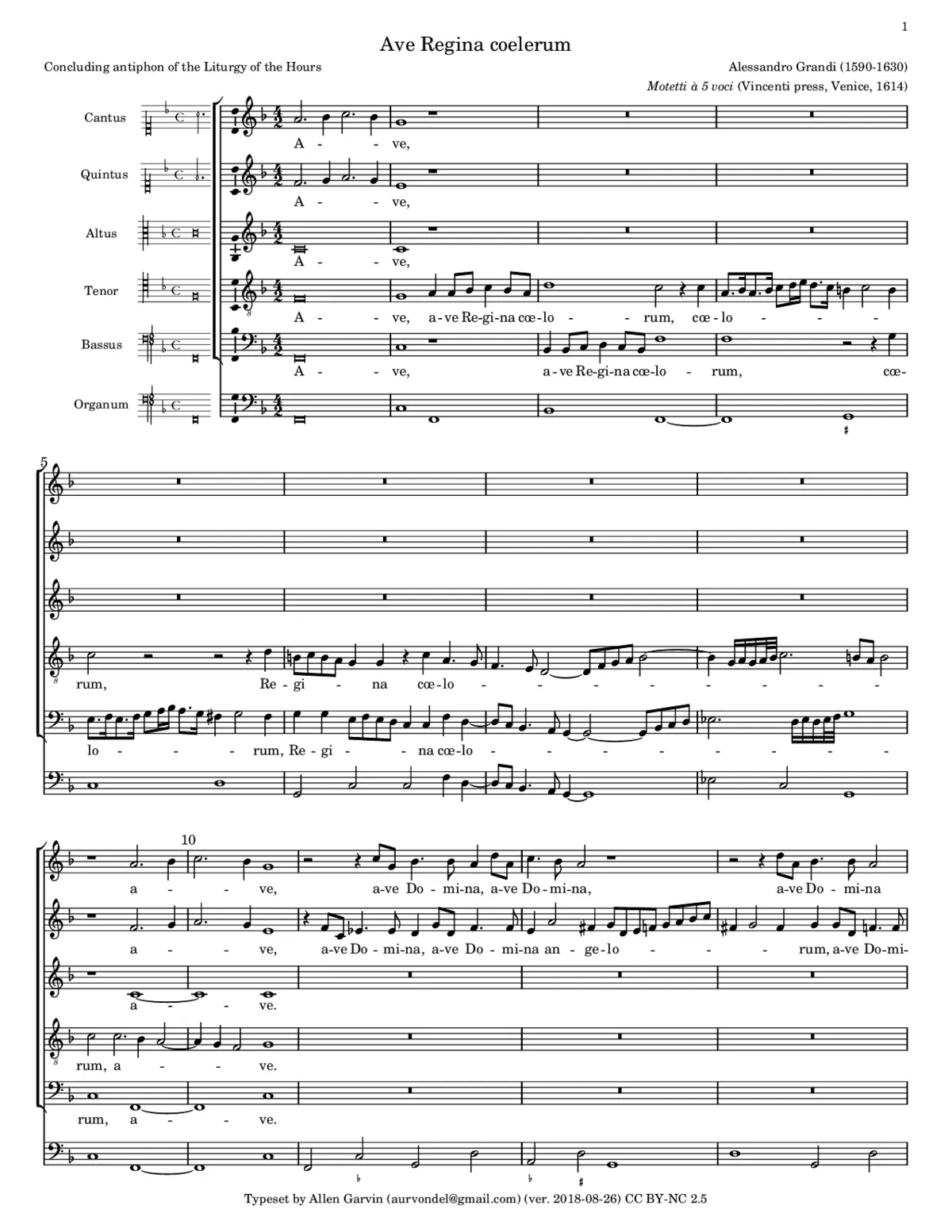 Ave Regina coelorum - Page 1