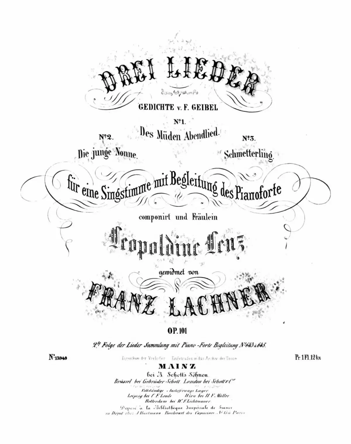 3 Lieder, Op.101 - Page 1