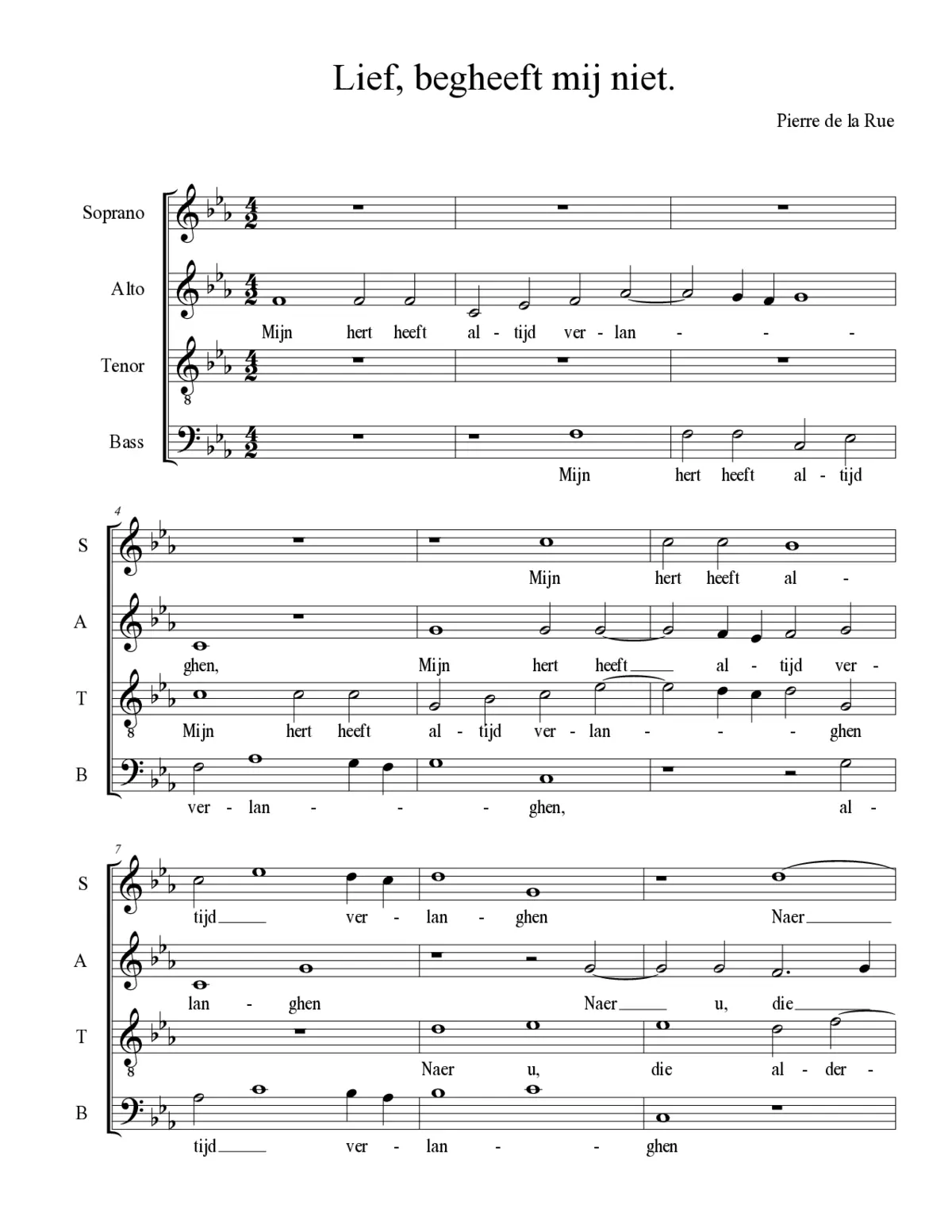 Lief, begheeft mij niet - Page 1