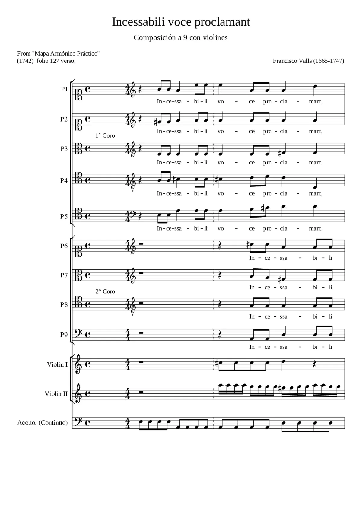 Incessabili voce proclamant - Page 1