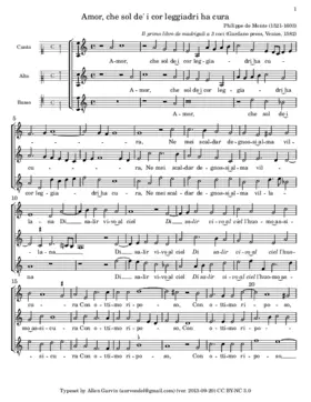 Amor, che sol de' i cor leggiadri ha cura