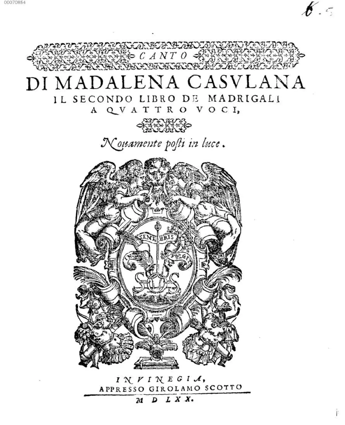 Madrigali a 4 voci, Libro 2 - Page 1