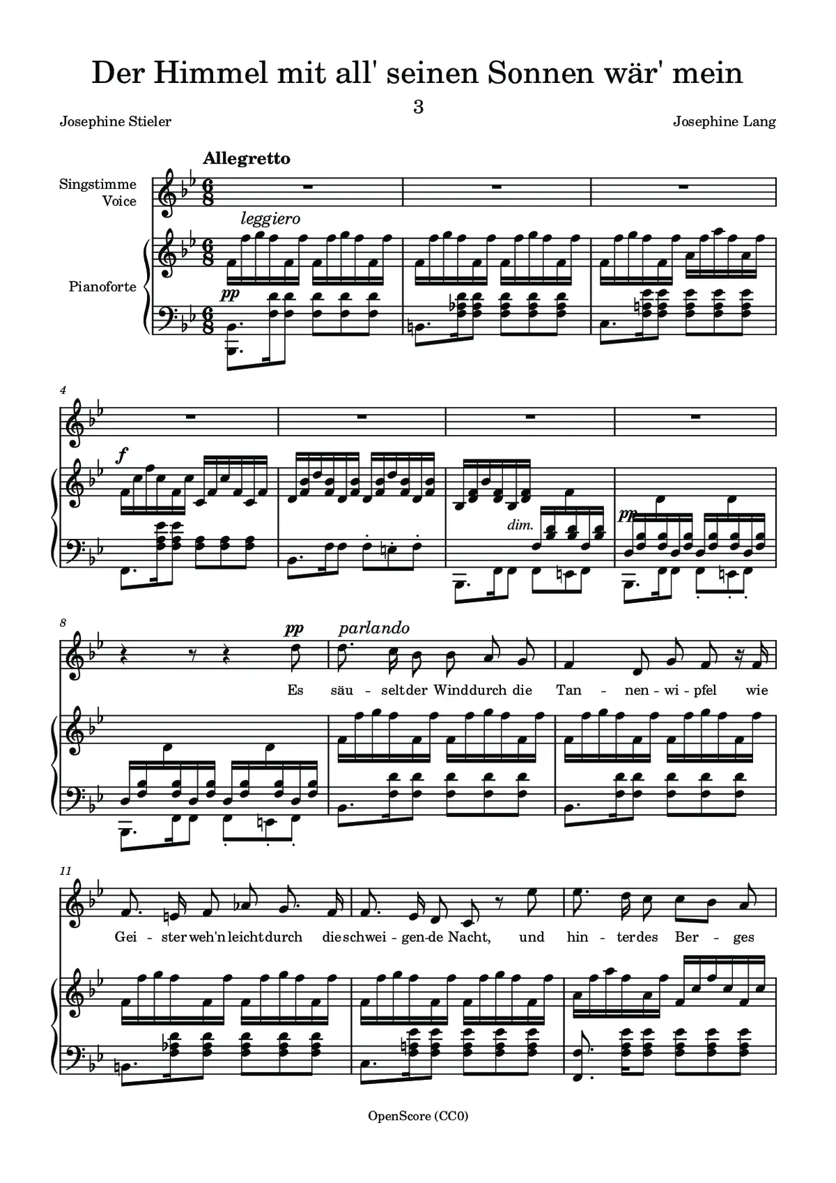Der Himmel mit all’ seinen Sonnen wär’ mein - Page 1