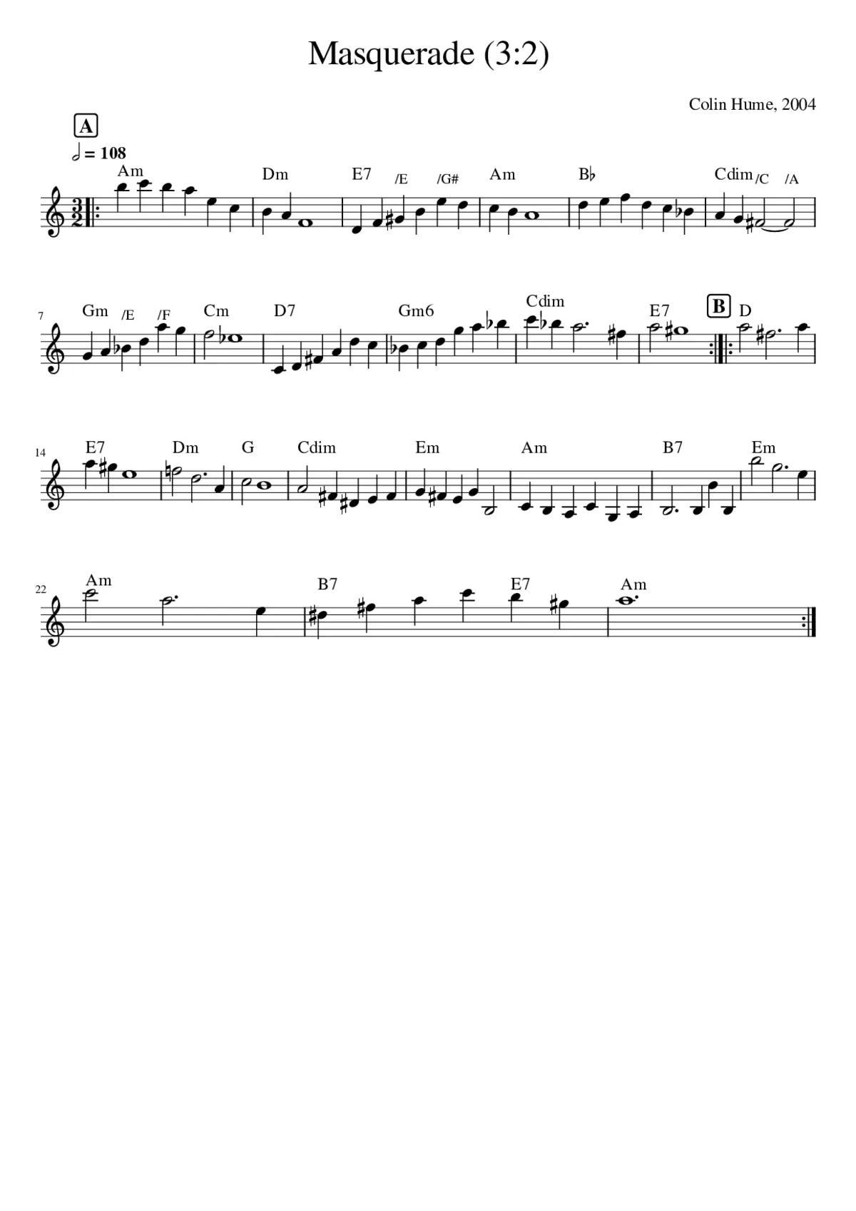 Masquerade (3:2) - Page 1