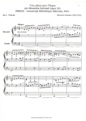 Trois Morceaux d´Orgue, Op.18a