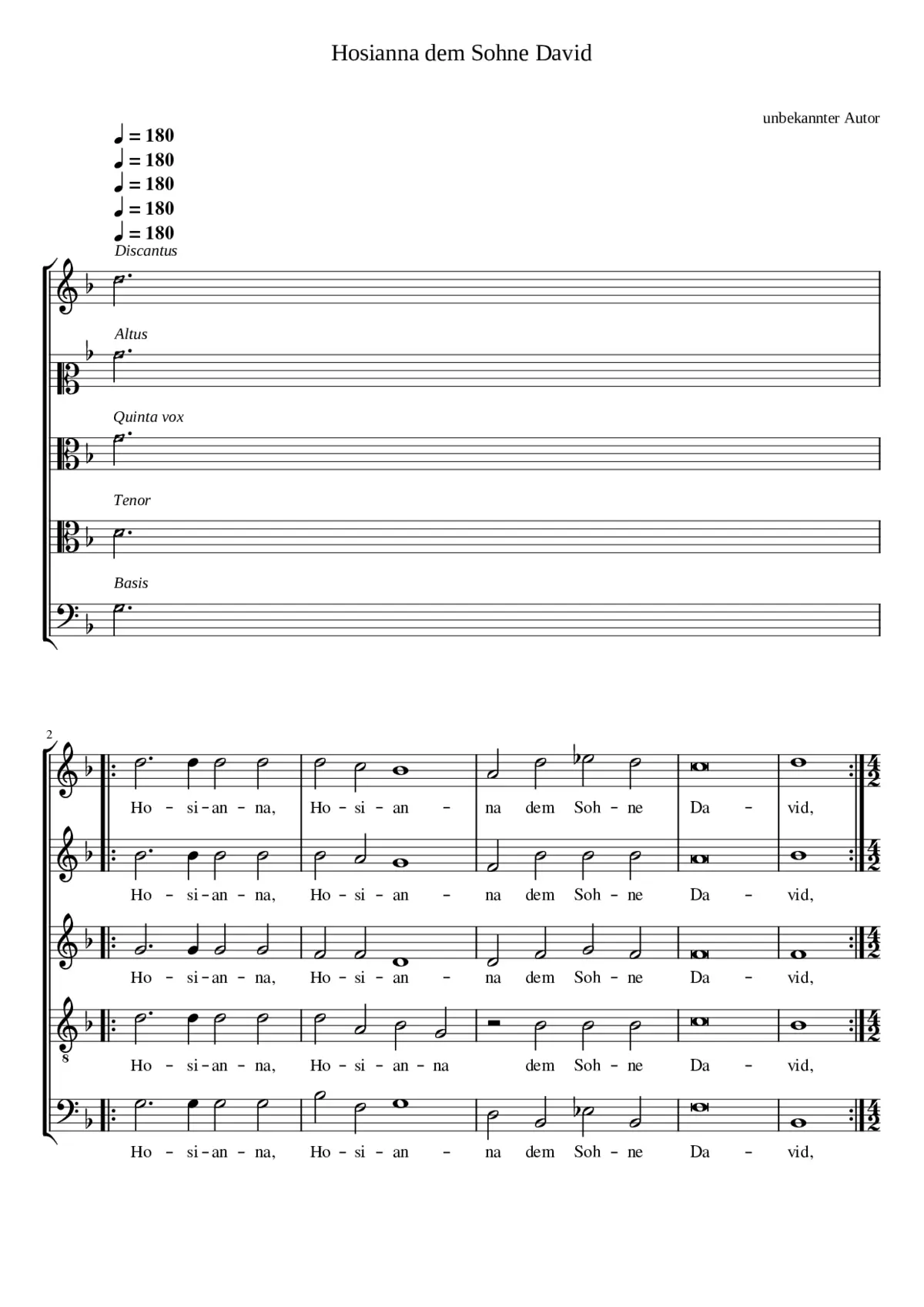 Hosianna dem Sohne Davids - Page 1