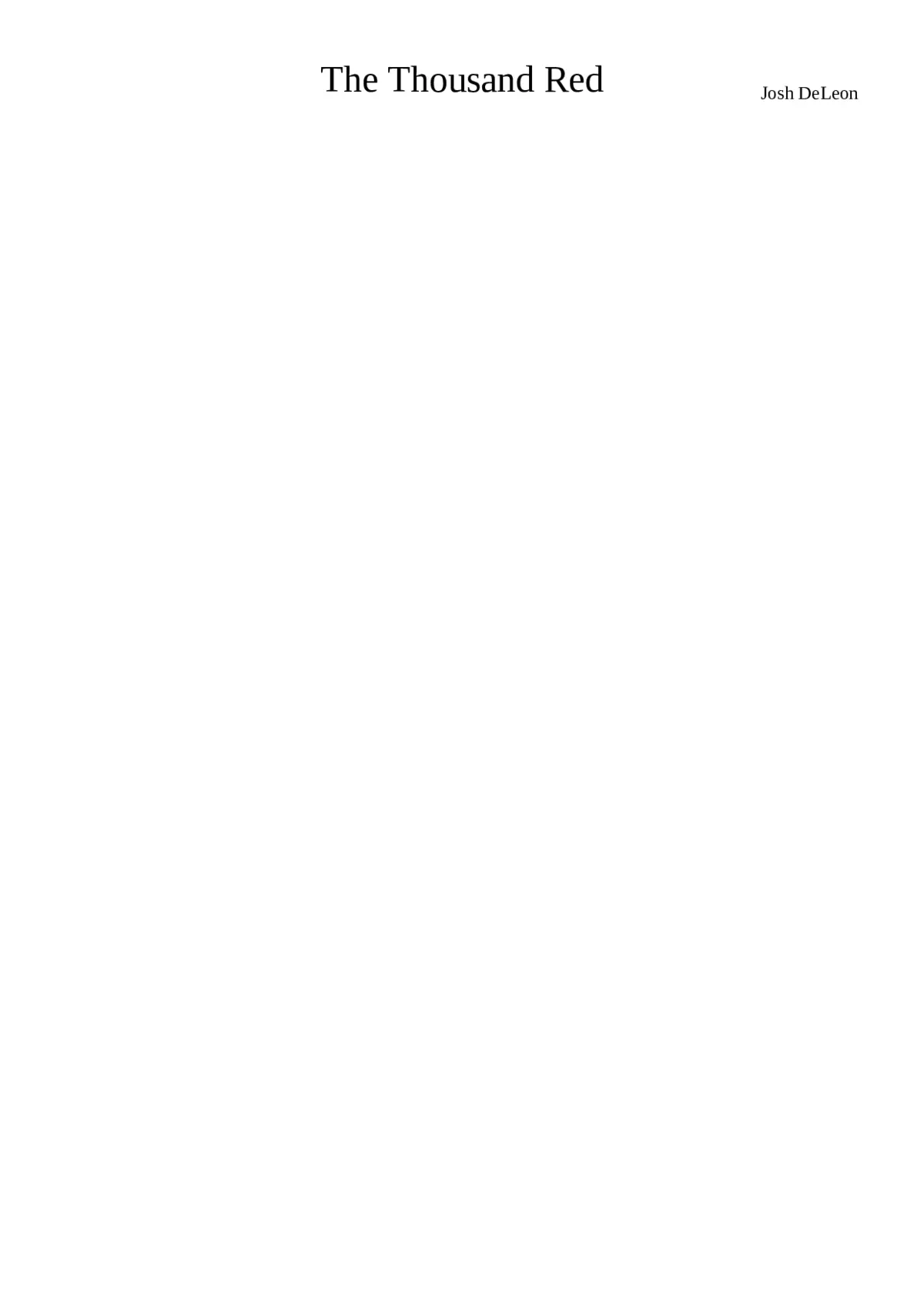 The Thousand Red - Page 1