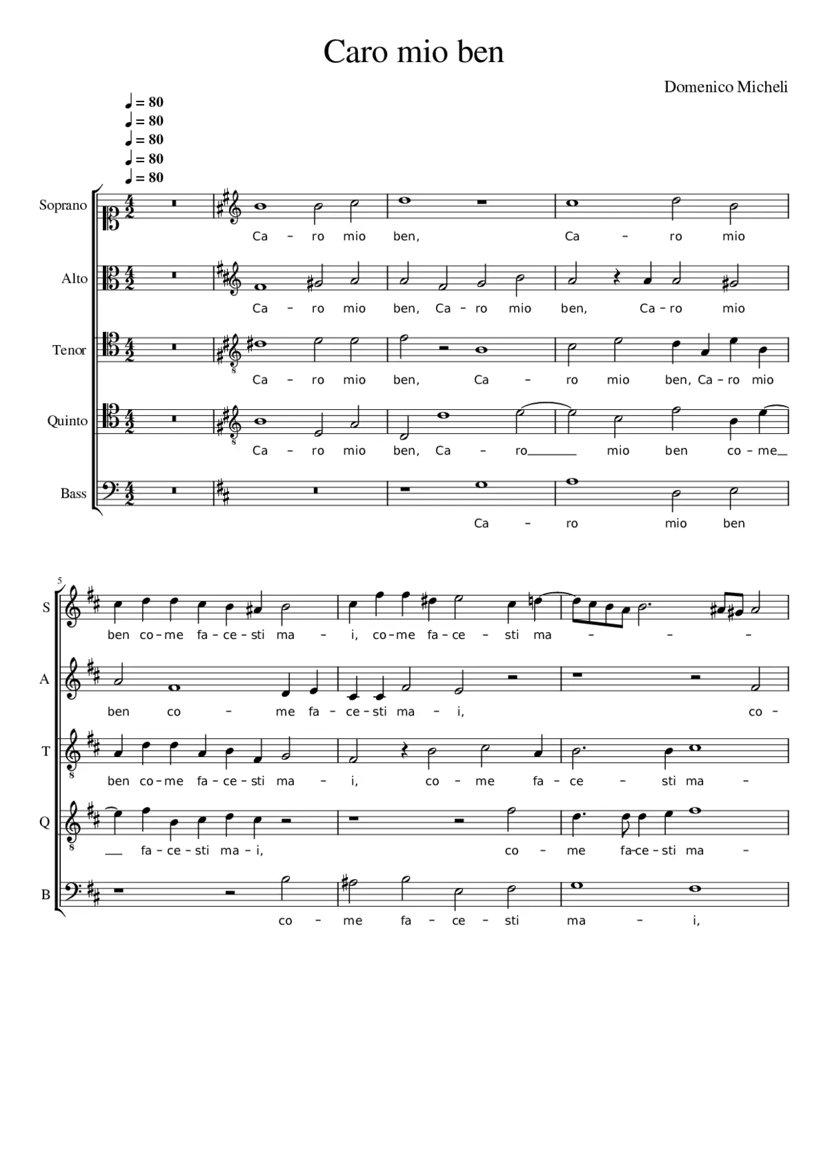 Caro mio ben - Page 1