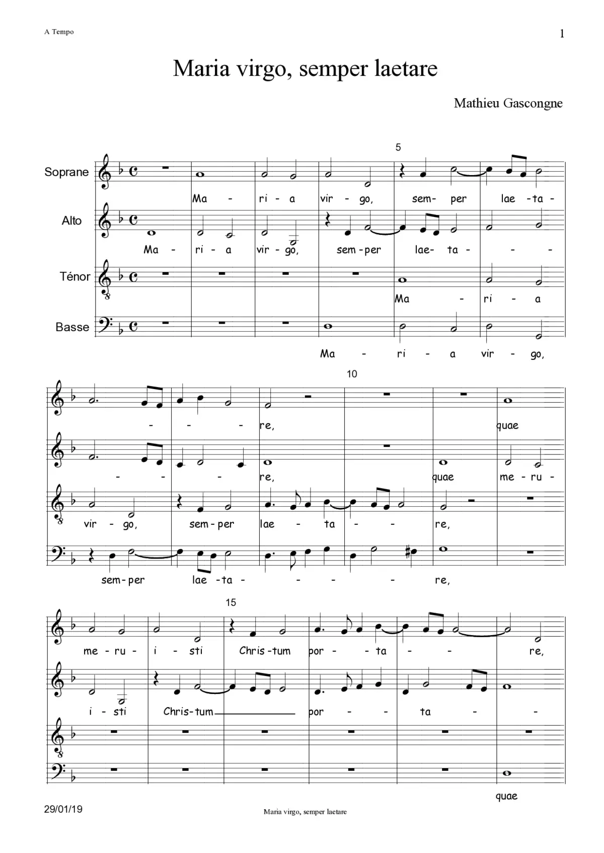 Maria virgo, semper laetare - Page 1