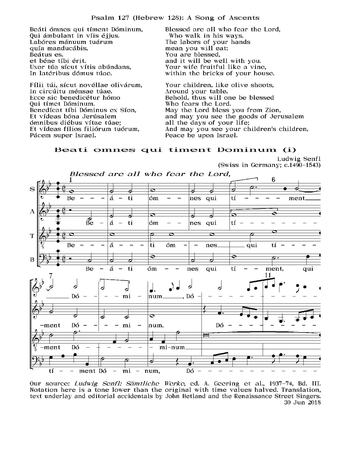 Beati omnes qui timent Dominum (i) - Page 1