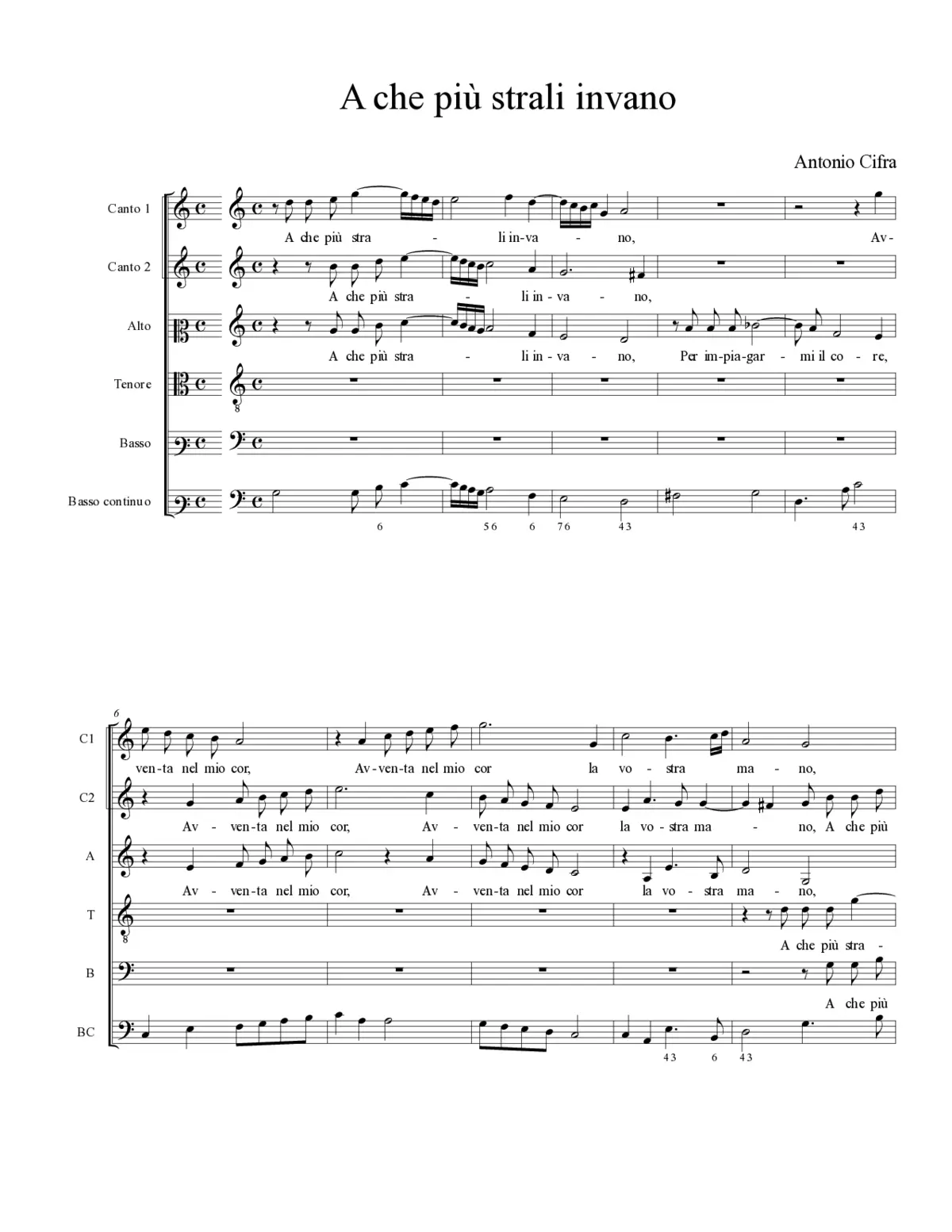 A che più strali invano - Page 1