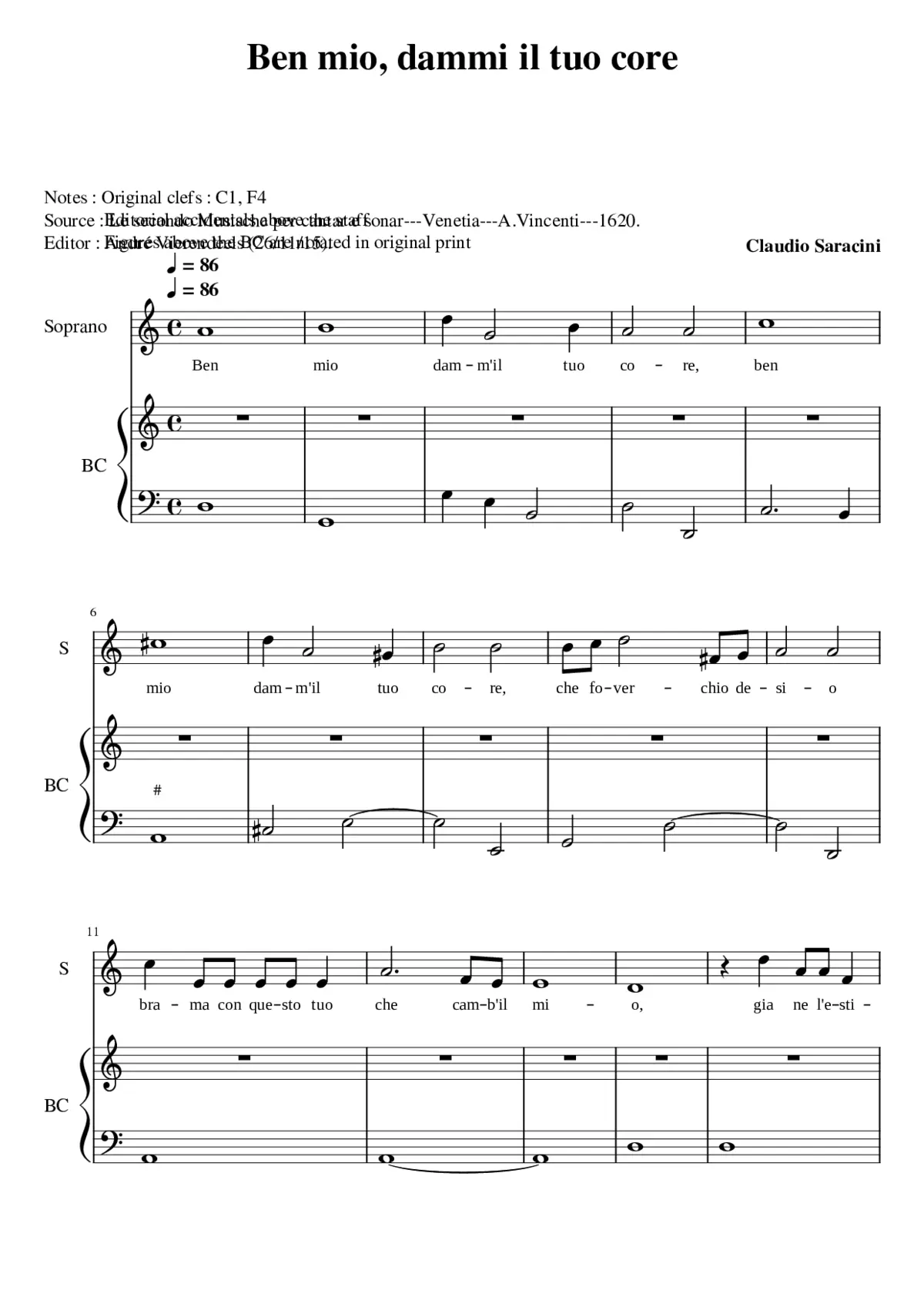 Ben mio dammi il tuo core - Page 1