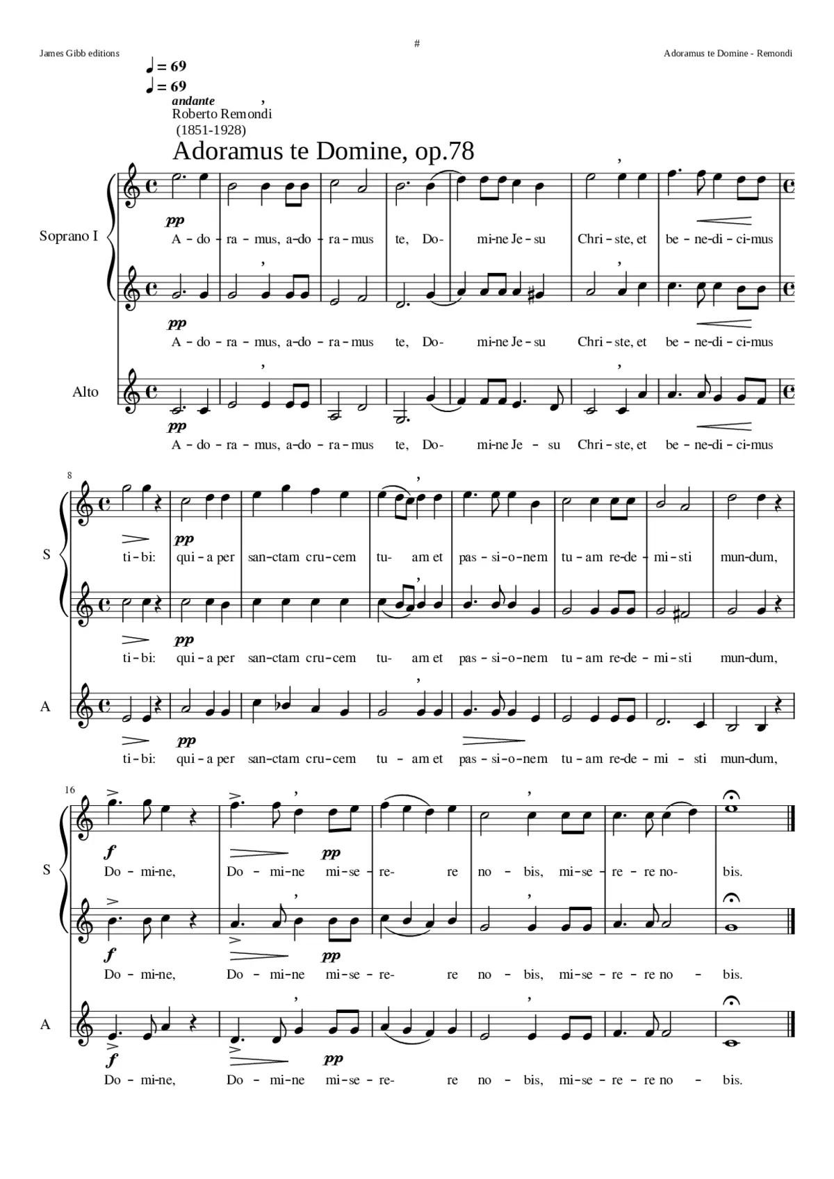 Adoramus te Domine op.78 - Page 1
