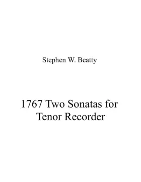 Two Sonatas for Tenor Recorder