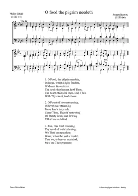 O Food, the pilgrim needeth