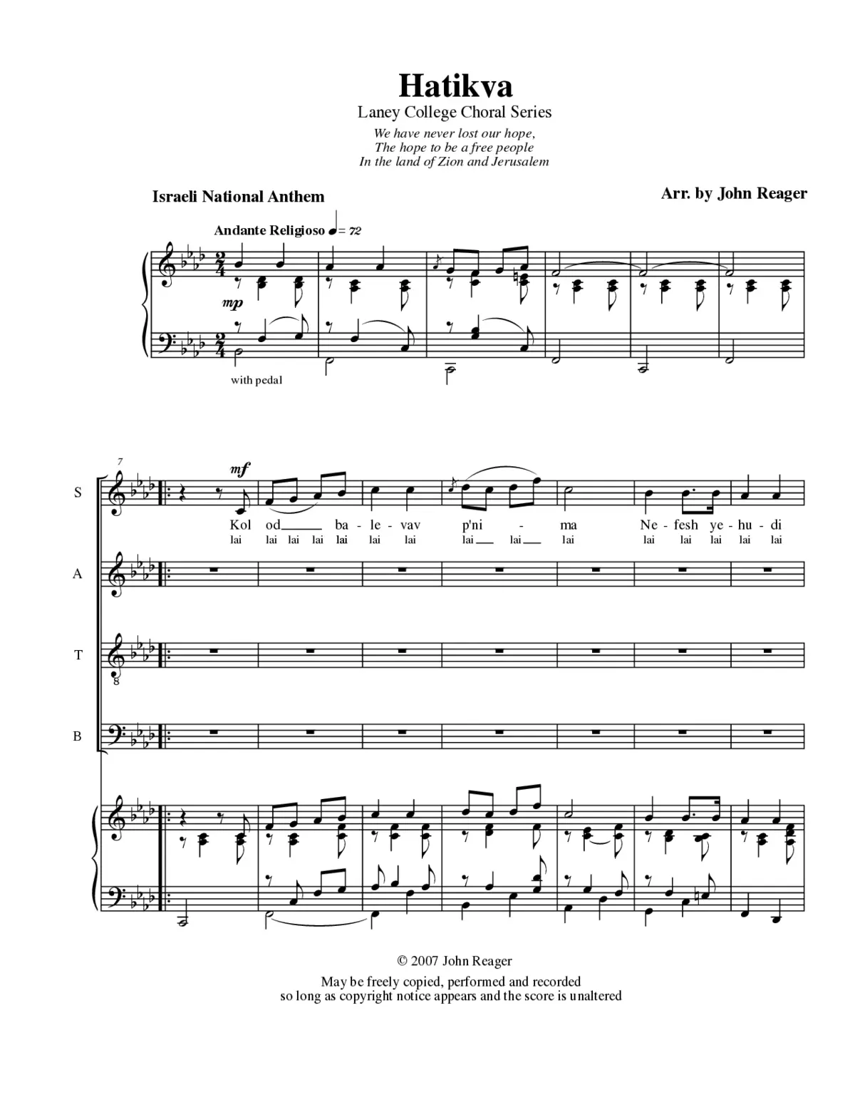 Hatikva - Page 1