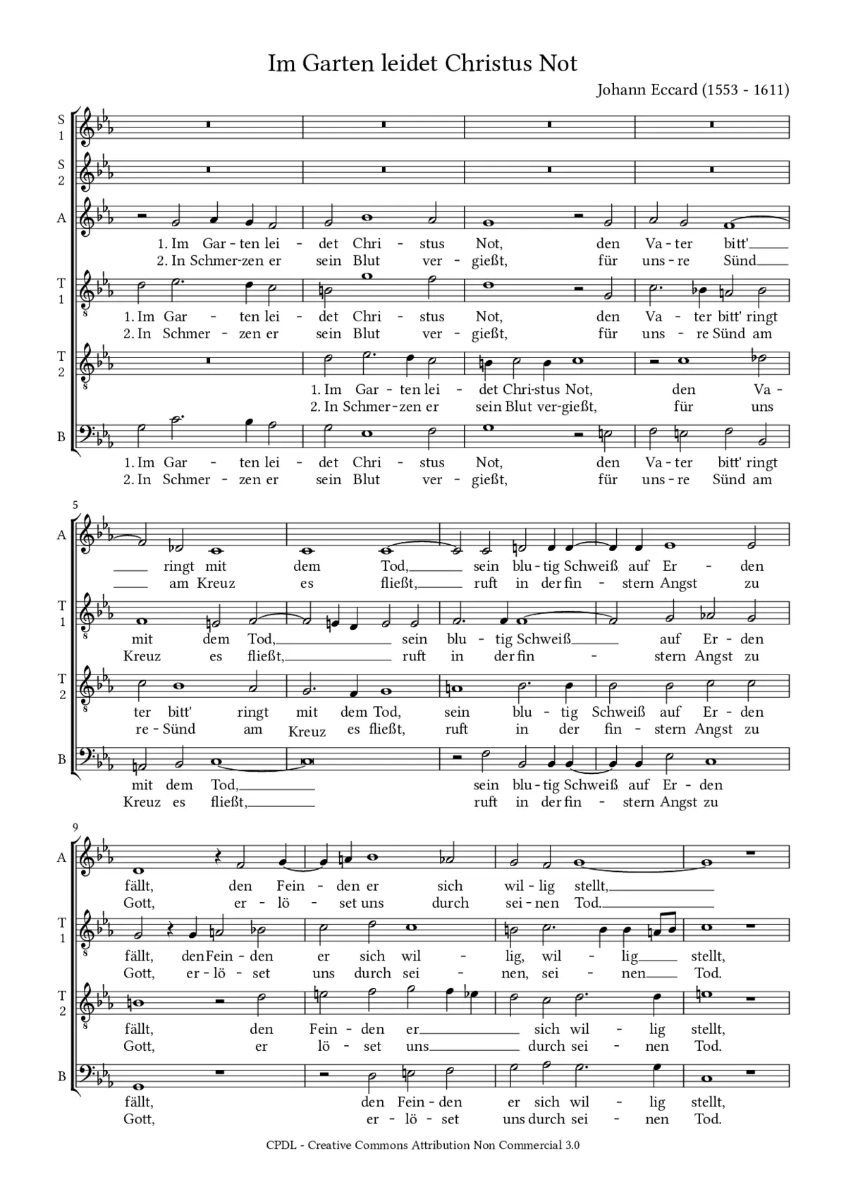 Im Garten leidet Christus Not - Page 1