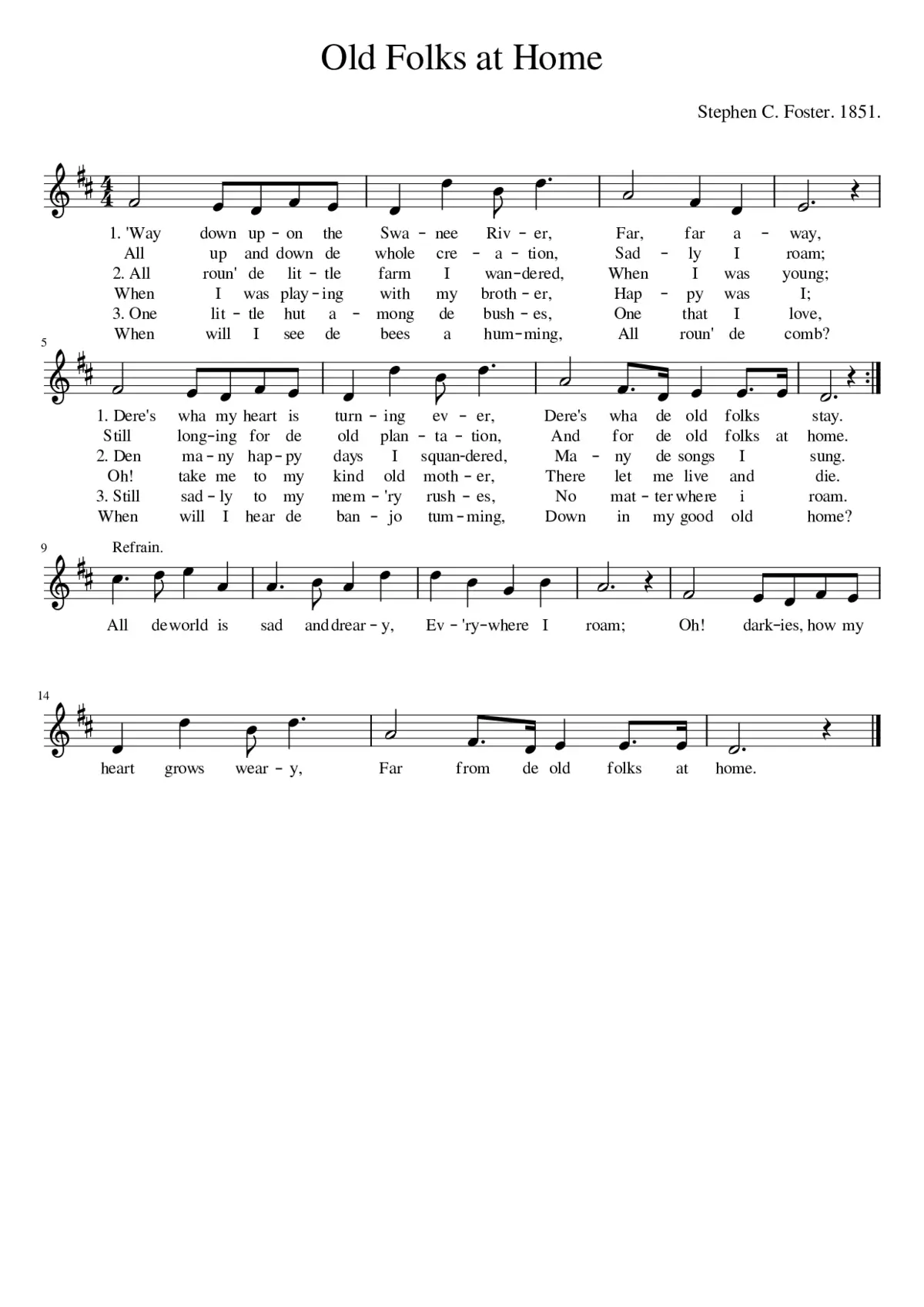 Old Folks at Home - Page 1