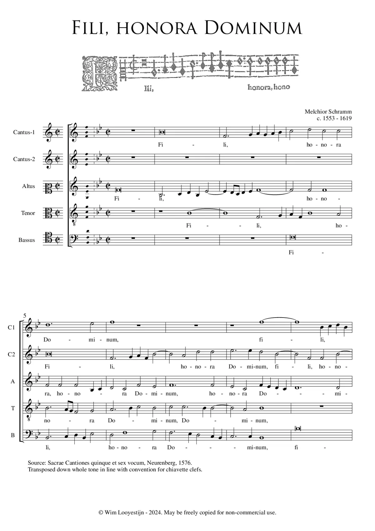 Fili honora Dominum - Page 1