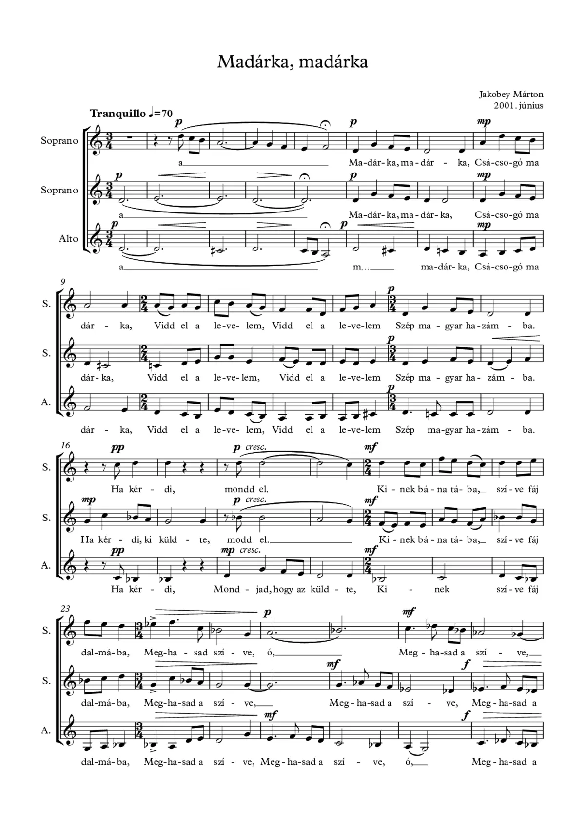 Madárka, madárka - Page 1